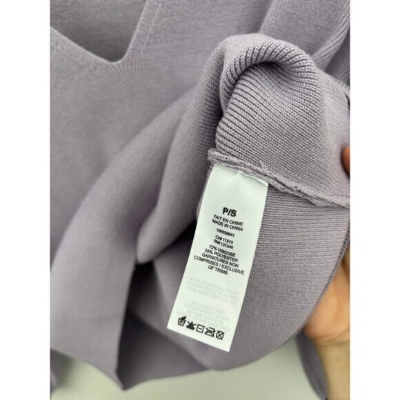 Dynamite Luca Puff Sleeve V neck Lilac Purple Sweater Small - Picture 3 of 6
